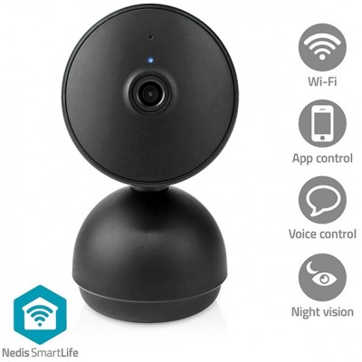 Wi-Fi Smart IP κάμερα Full HD 1080p Με Λειτουργία Pan tilt και Αισθητήρα Κίνησης NEDIS WIFICI22CBK